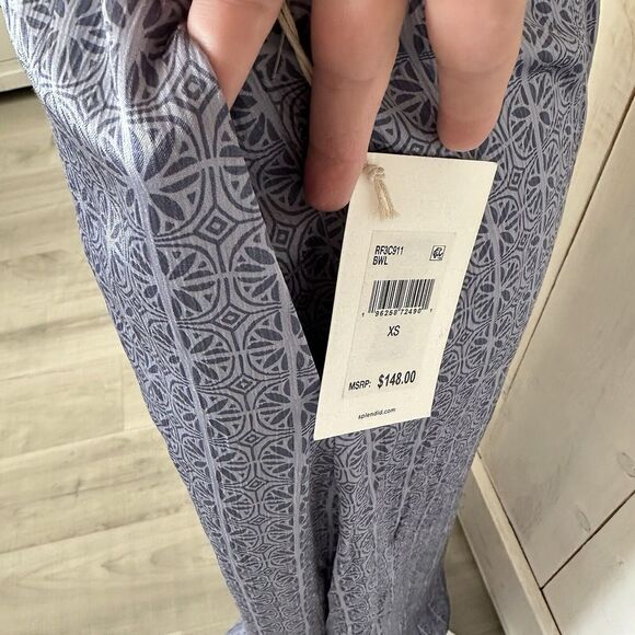 Splendid Ellen Crinkle Maxi Skirt Blue Satin‎ Pockets NEW WITH TAGS Size XS - Picture 9 of 12